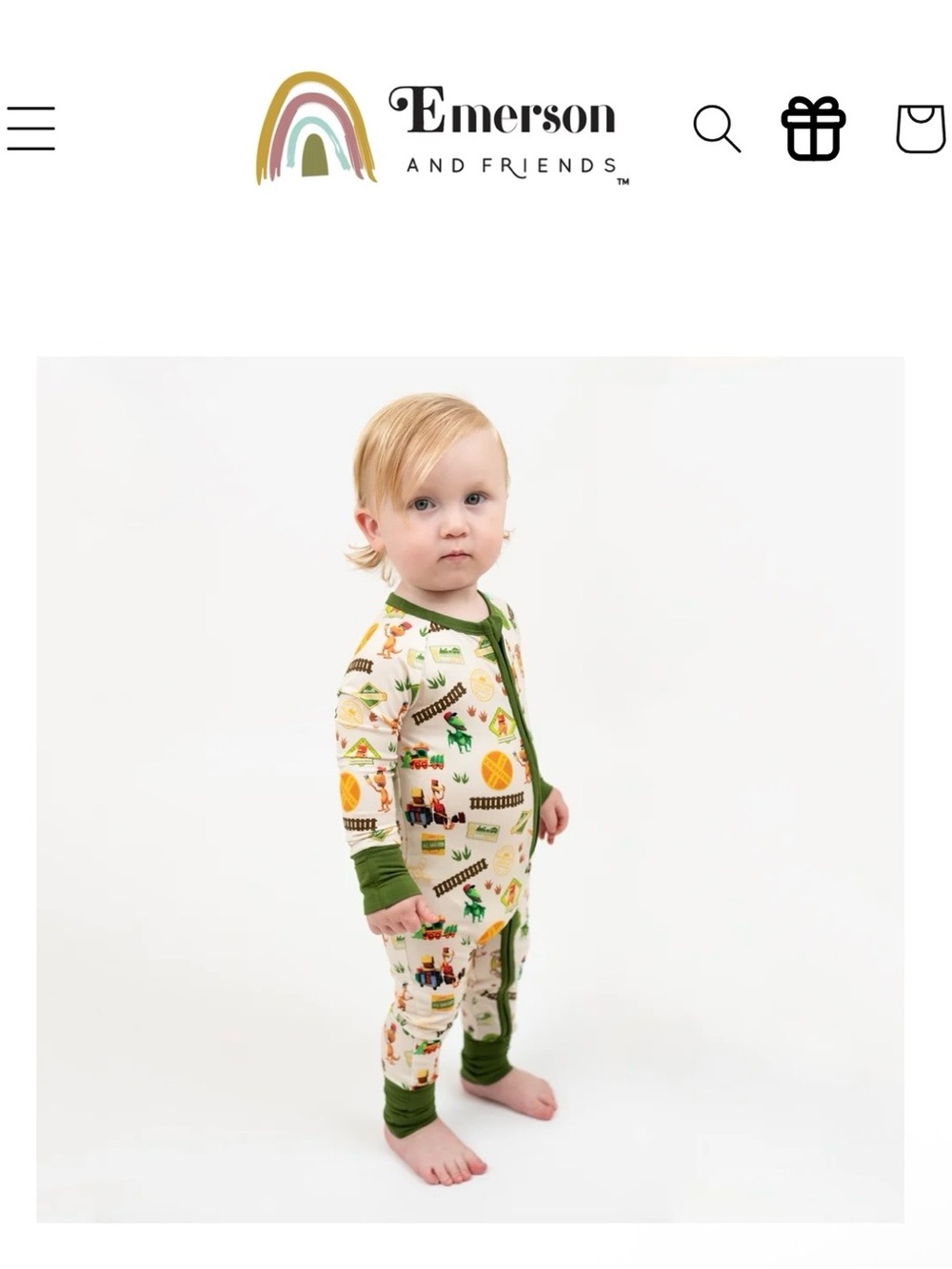🦖🦕 Emerson and Friends Bamboo Dinosaur Train Zippie Pajama